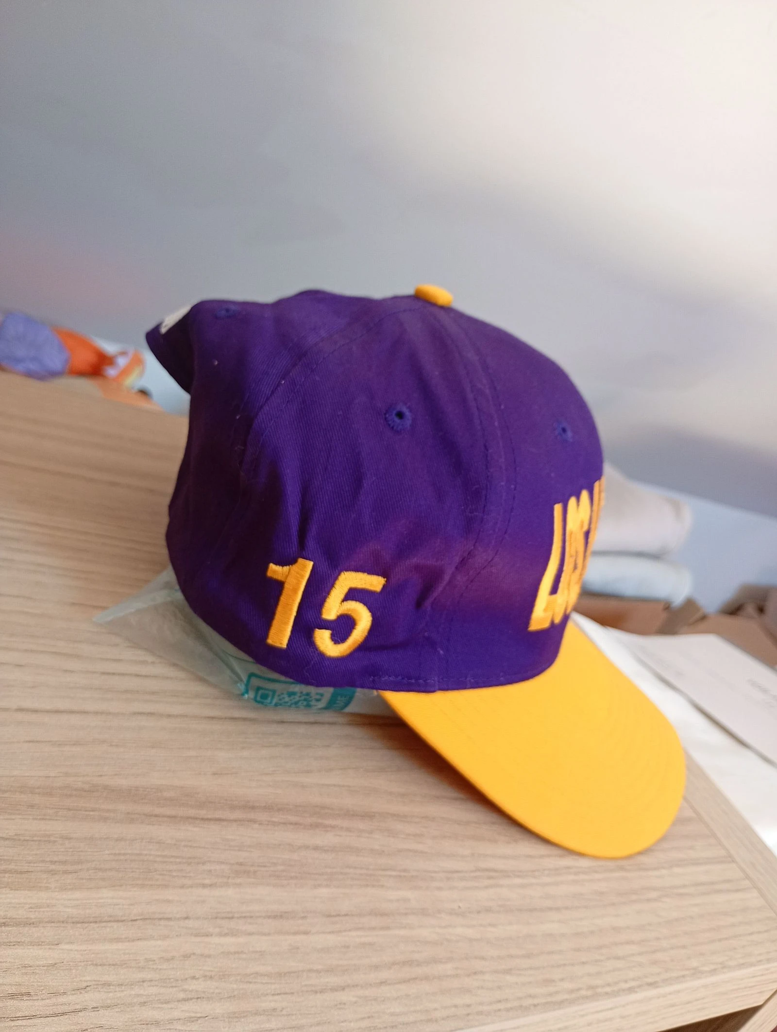 Vintage 90s snapback cap Los Angeles purple and yellow adjustable – photo 4
